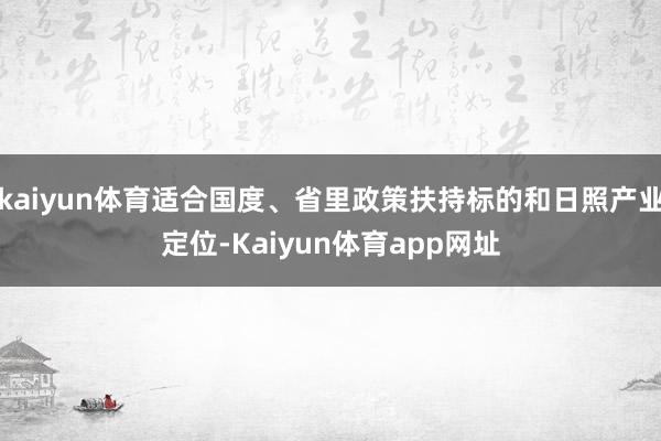 kaiyun体育适合国度、省里政策扶持标的和日照产业定位-Kaiyun体育app网址