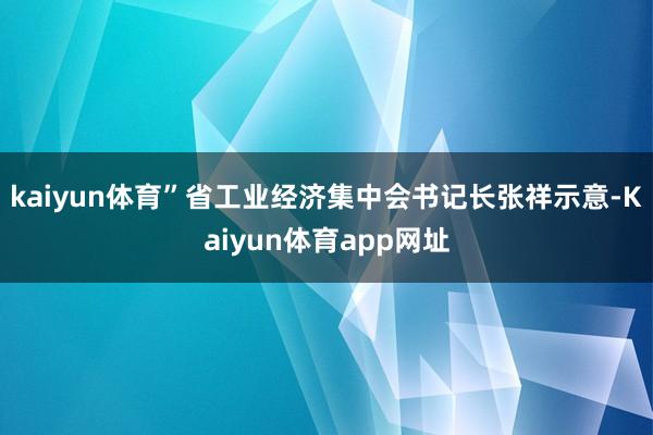 kaiyun体育”省工业经济集中会书记长张祥示意-Kaiyun体育app网址