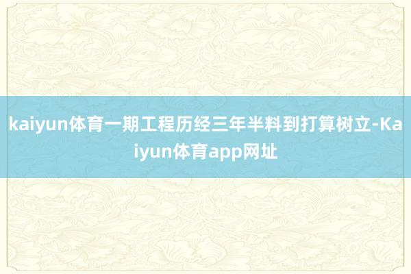 kaiyun体育一期工程历经三年半料到打算树立-Kaiyun体育app网址