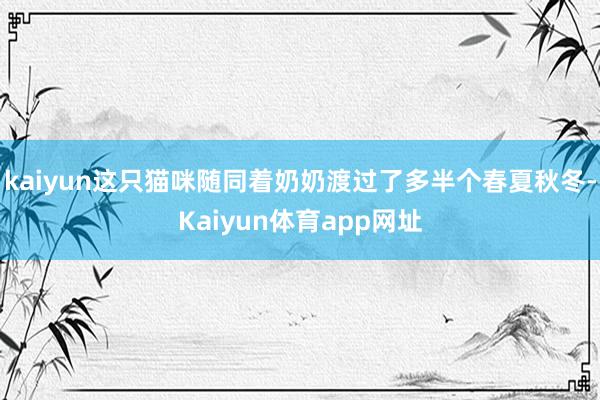kaiyun这只猫咪随同着奶奶渡过了多半个春夏秋冬-Kaiyun体育app网址