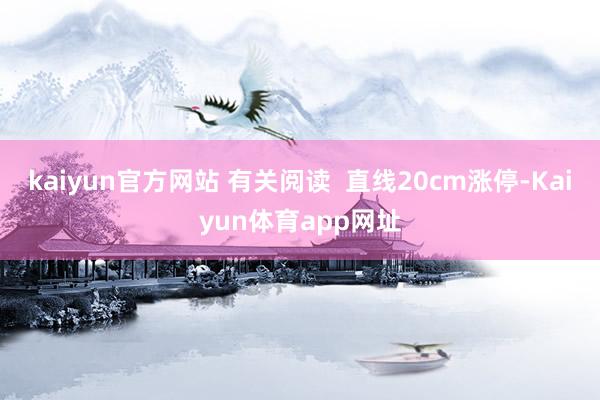 kaiyun官方网站 有关阅读  直线20cm涨停-Kaiyun体育app网址