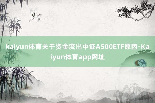 kaiyun体育　　关于资金流出中证A500ETF原因-Kaiyun体育app网址