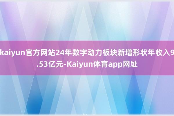 kaiyun官方网站24年数字动力板块新增形状年收入9.53亿元-Kaiyun体育app网址