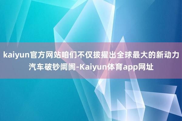 kaiyun官方网站咱们不仅拔擢出全球最大的新动力汽车破钞阛阓-Kaiyun体育app网址